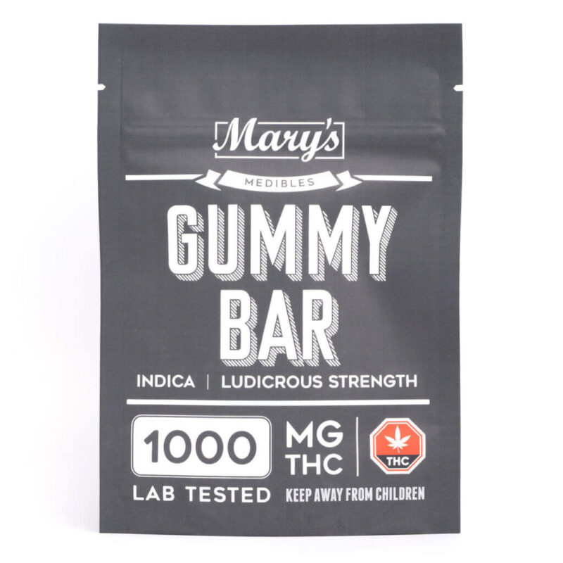 1000mg THC Indica Gummy Bar (Mary’s Edibles) UK