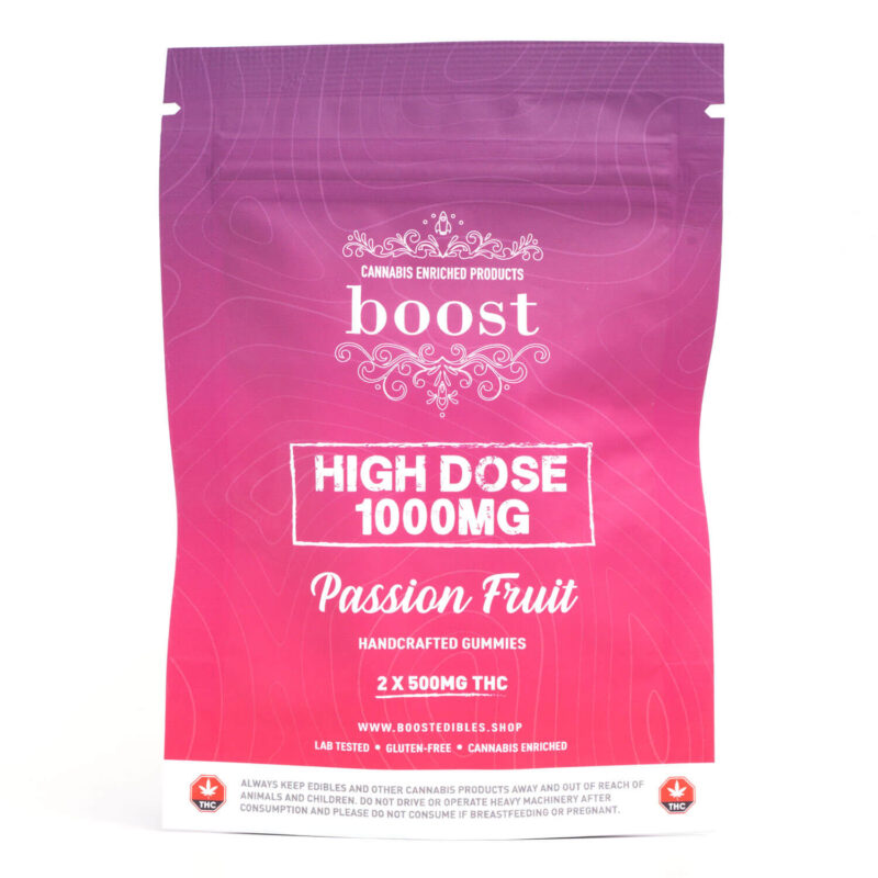 Buy 1000mg THC Passion Fruit Gummies (Boost Edibles) Online UK
