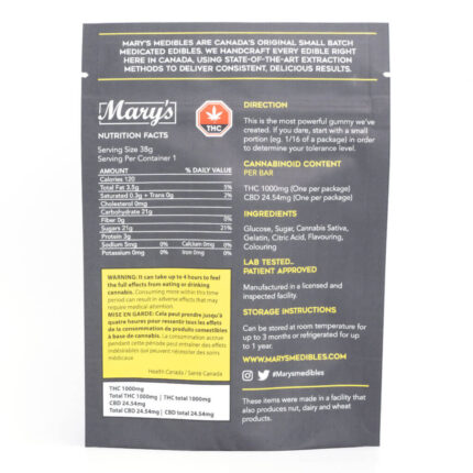 Buy 1000mg THC Sativa Gummy Bar (Mary’s Edibles) Online UK