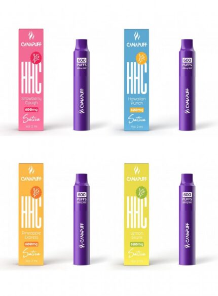 CanaPuff HHC Lite Vapes, All in One Set - 4 flavours x 2 ml uk