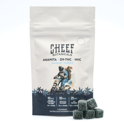 Cheef Botanicals Amanita Muscaria Mushroom + HHC + Delta 9 Gummies Cubes (5 Count) Front