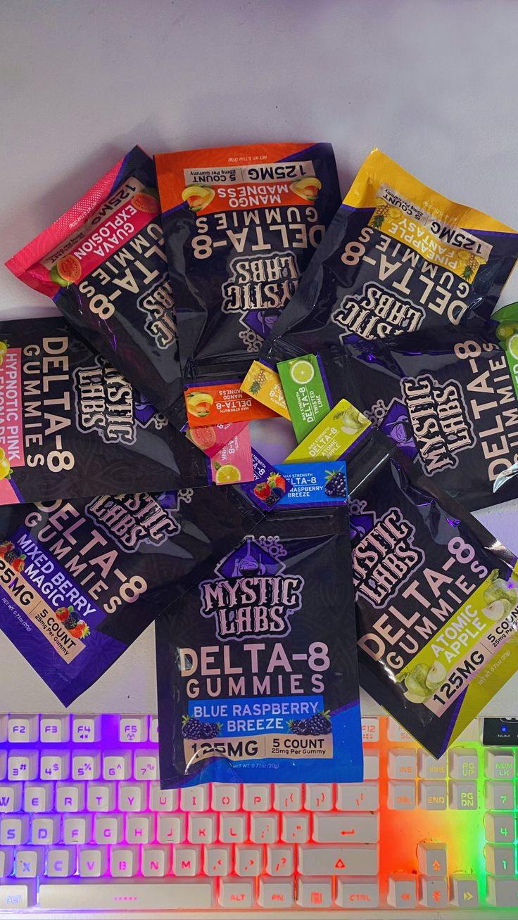 Assorted edible gummies, representing hypothetical "Delta 8 Gummies UK" for discussion.