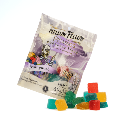 Mellow Fellow Picasso’s Euphoria Blend M-Fusion Gummies – Fruit Punch (1000 mg Total Cannabinoids) front