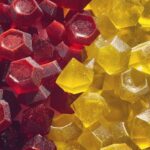 Image depicting various colorful gummy candies, illustrating a conceptual "THC Gummies UK" product.