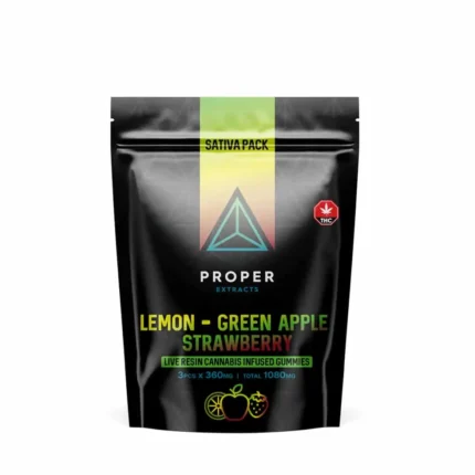 Proper Extracts Live Resin Infused Gummies – 1080mg – Sativa pack