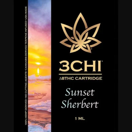 3Chi Delta 8 THC Vape Cartridge with Cannabis Derived Terpenes – Sunset Sherbert