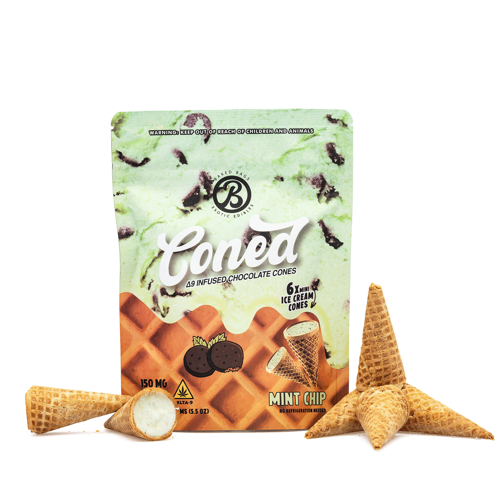Baked-Bags-Delta-9-THC-Coned-Mint-Chip-150-mg-Total-Delta-9-THC-Combo