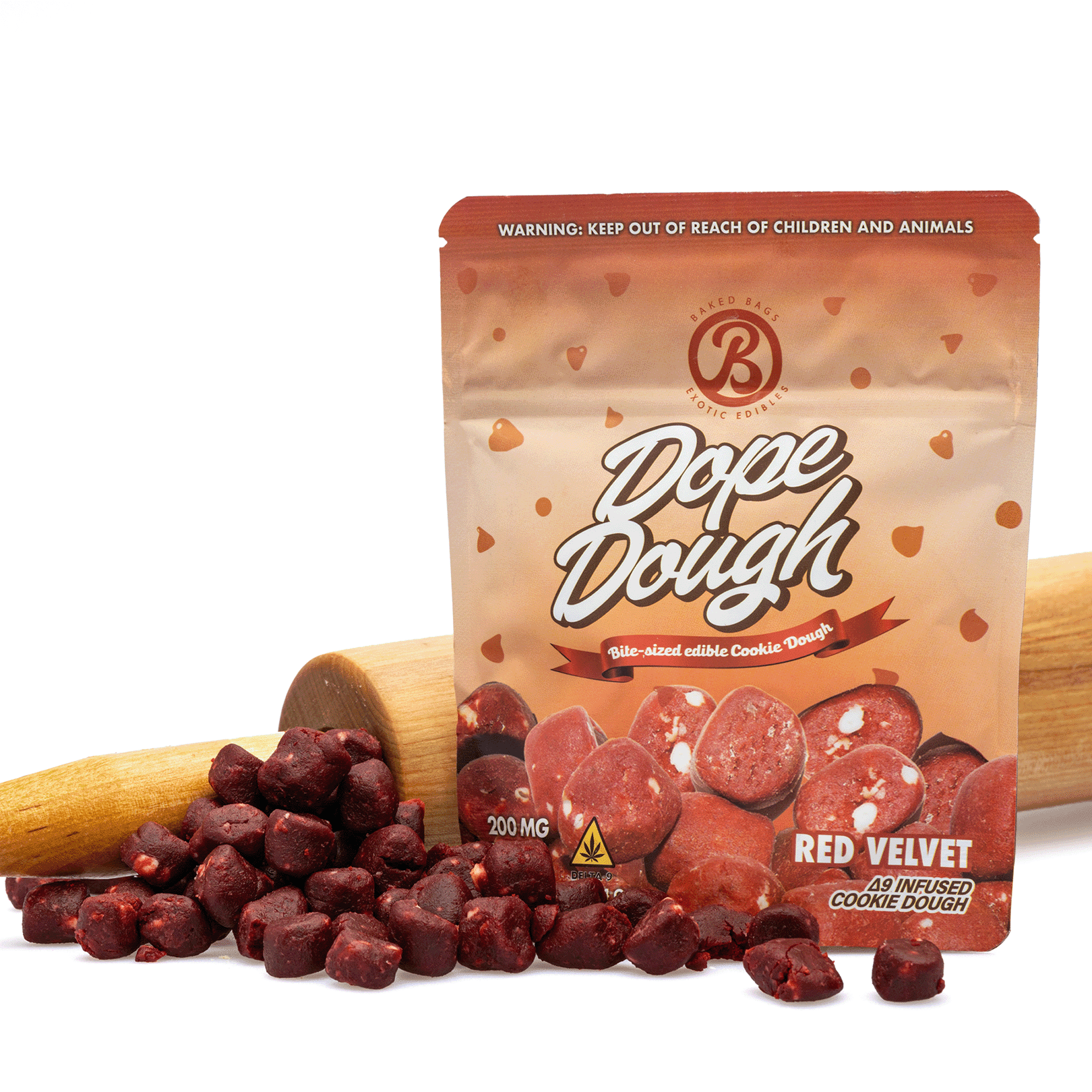 Baked-Bags-Delta-9-THC-Dope-Dough-Red-Velvet-200-mg-Total-Delta-9-THC-Combo