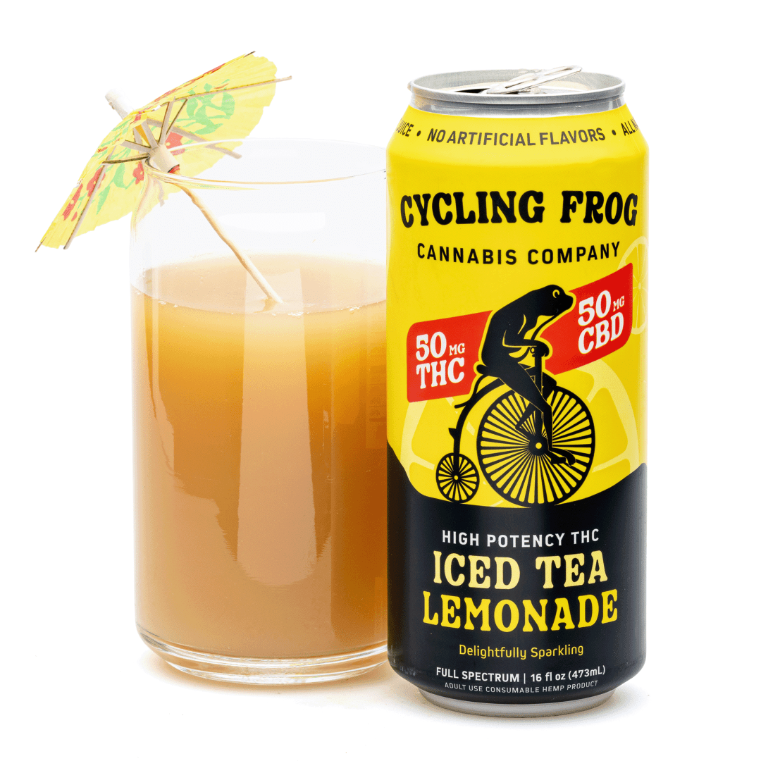 Cycling-Frog-High-Potency-THC-CBD-Seltzer-4-Pack-Iced-Tea-Lemonade-combo-scaled