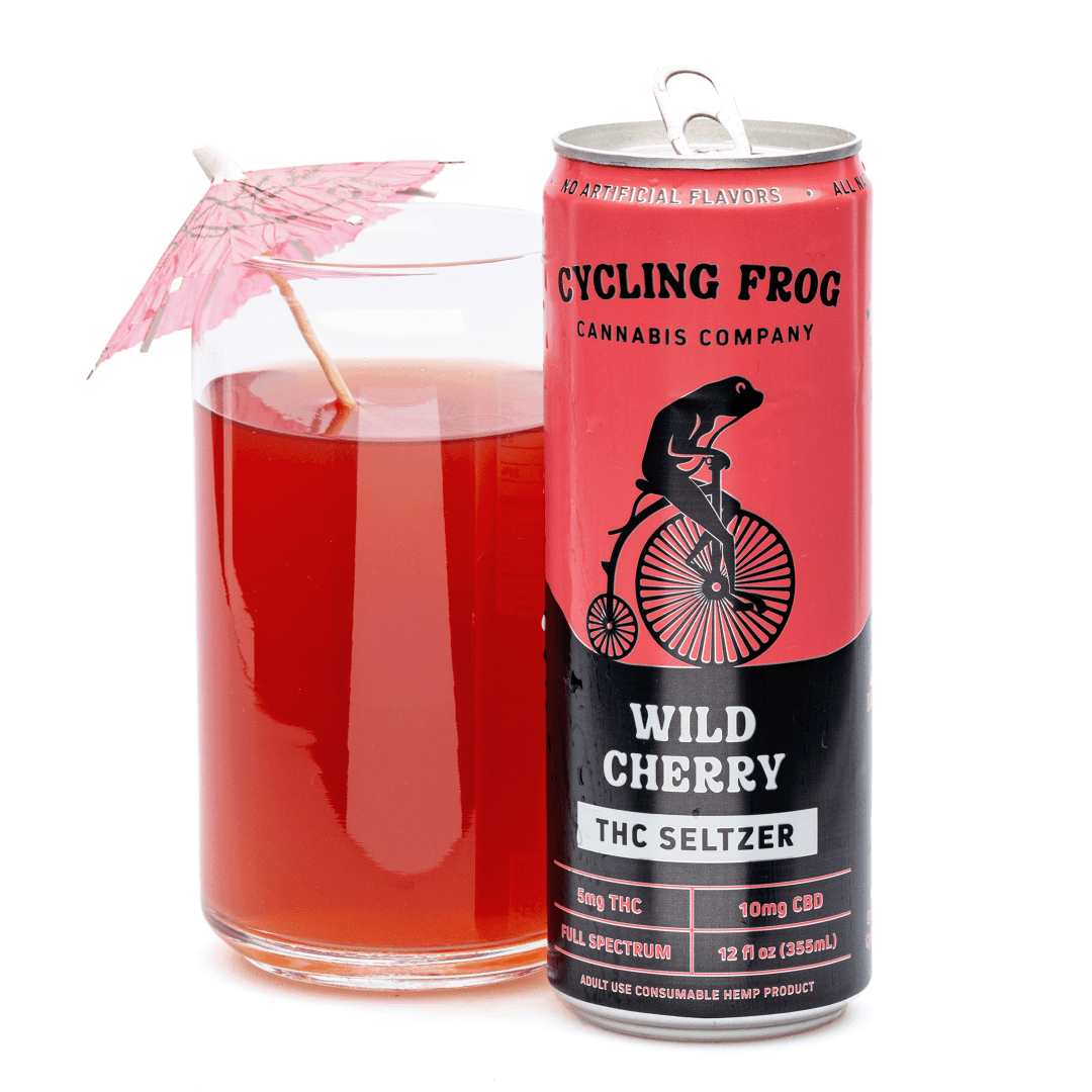 Cycling-Frog-THC-CBD-Seltzer-6-Pack-Wild-Cherry-combo-scaled