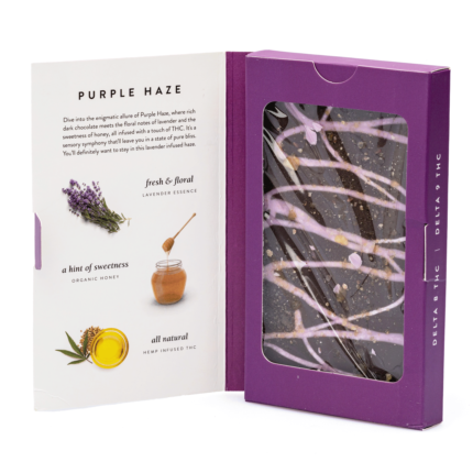 DeVINE Naturals Delta 8 and Delta 9 THC Cannabis Confections Chocolate Bar – Purple Haze