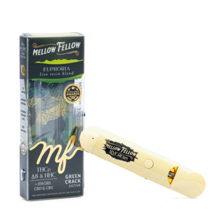 Mellow Fellow Euphoria Blend Live Resin Disposable Vape – Green CrackMellow Fellow Euphoria Blend Live Resin Disposable Vape – Green Crack