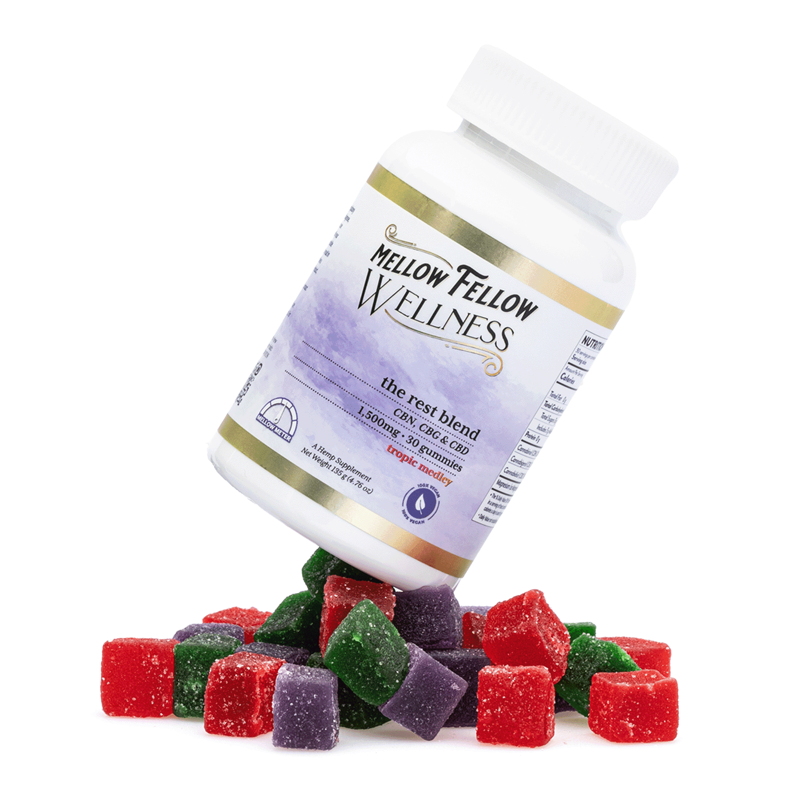 Mellow-Fellow-Wellness-Gummies-Rest-Blend-Tropic-Medley-1500-mg-Total-Cannabinoids-Combo