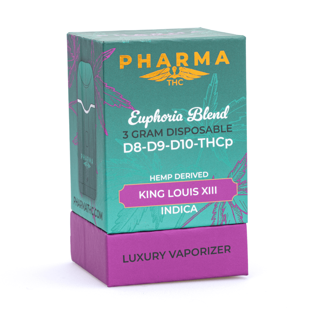 PharmaTHC-Delta-8-Delta-9-Delta-10-THCP-Disposable-Vape-King-Louis-XIII-3-grams-Box-Front